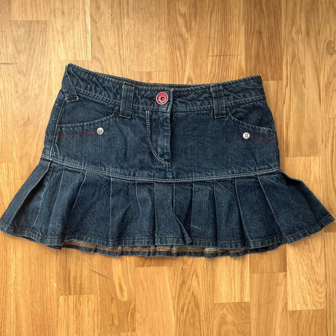 jeans kjol med volang - 90