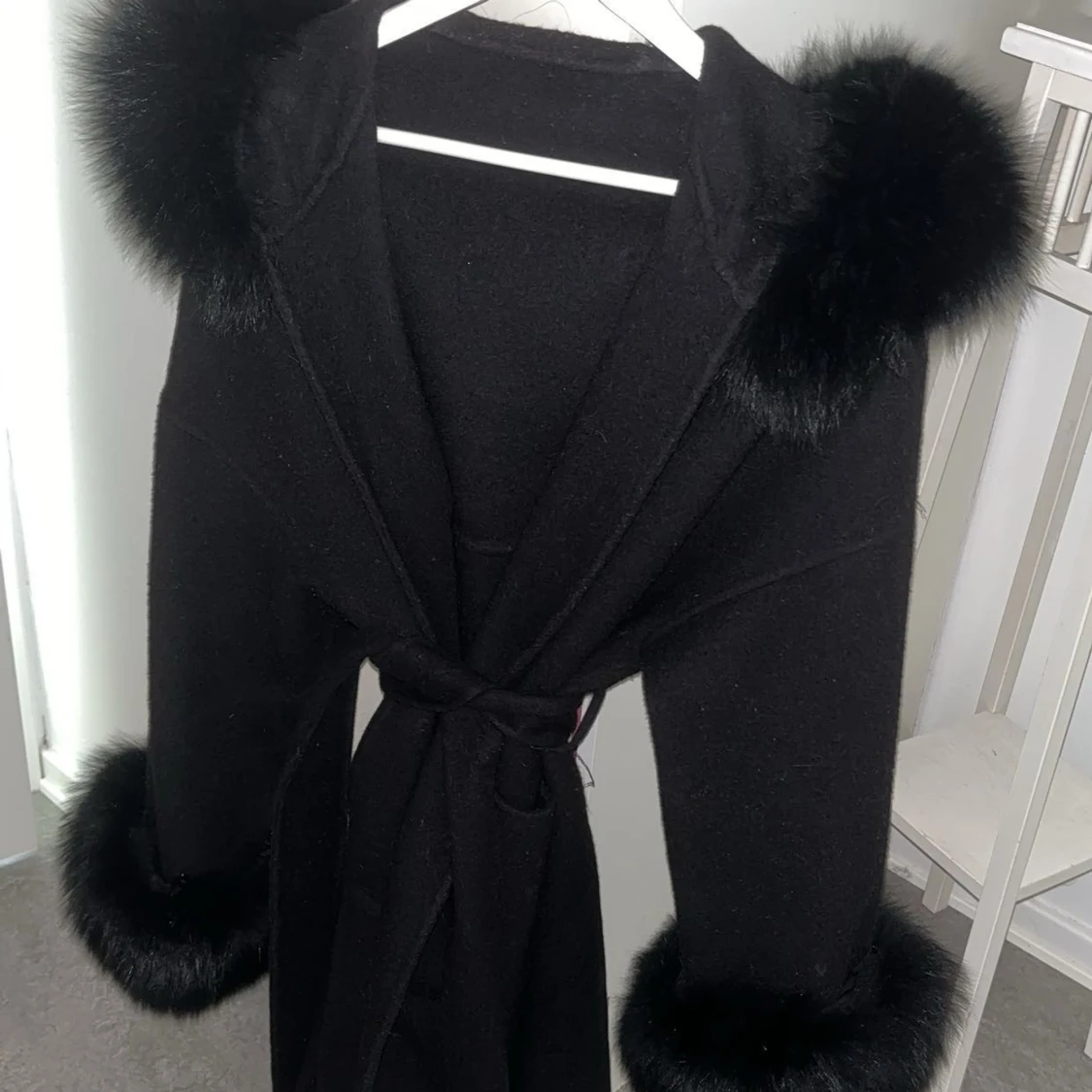Svart Päls kappa  - 90