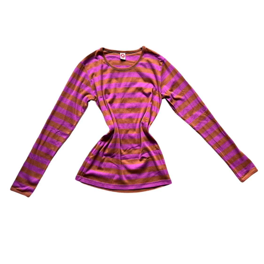 Randig långärmad tröja i lila och brun