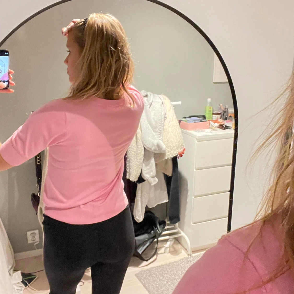 Rosa trekvarts tröja - 90