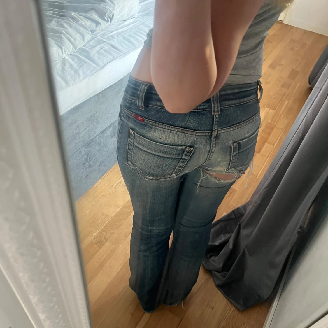 lågmidjade jeans  - 90