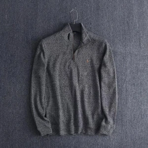 Knitted Half-Chest Zipper Pullover Sweater Polo Ralph Lauren(mörkgrå) - Nyskick kommer med prislapp  Tillgänglig i 3 storlekar S,L,XL