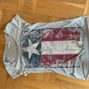 T-shirt - Fin grå tröja med flagga, inte synliga tänken på användning liten i storlek men relatift stretchig.