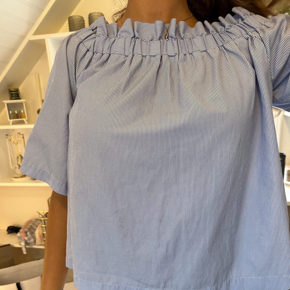 Blå och vitrandig blus🤍🩵 - 90