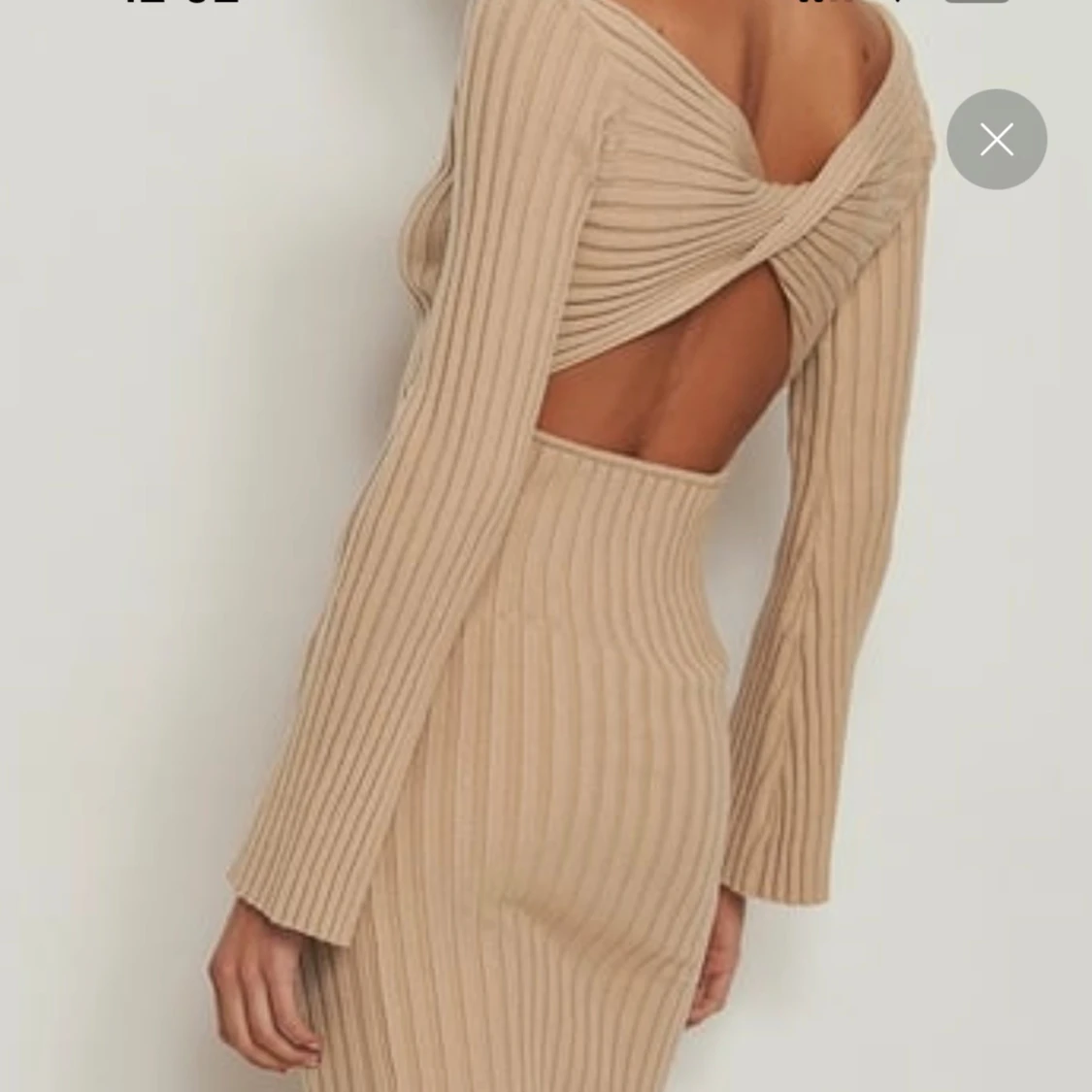 Lång stickad klänning