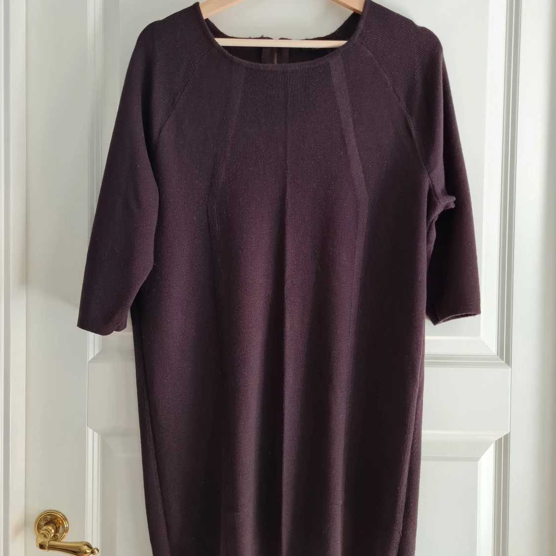 Knitted dark purple dress