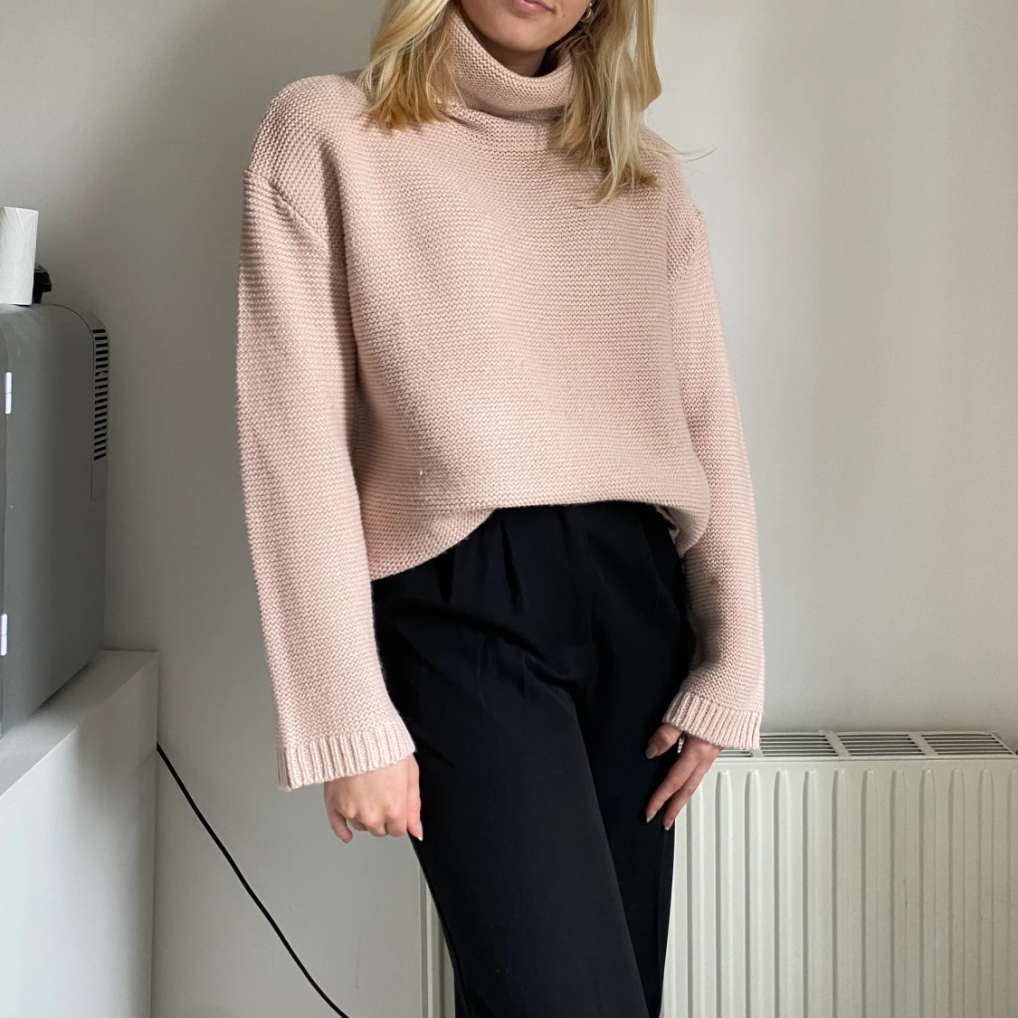 Rosa polo tjocktröja