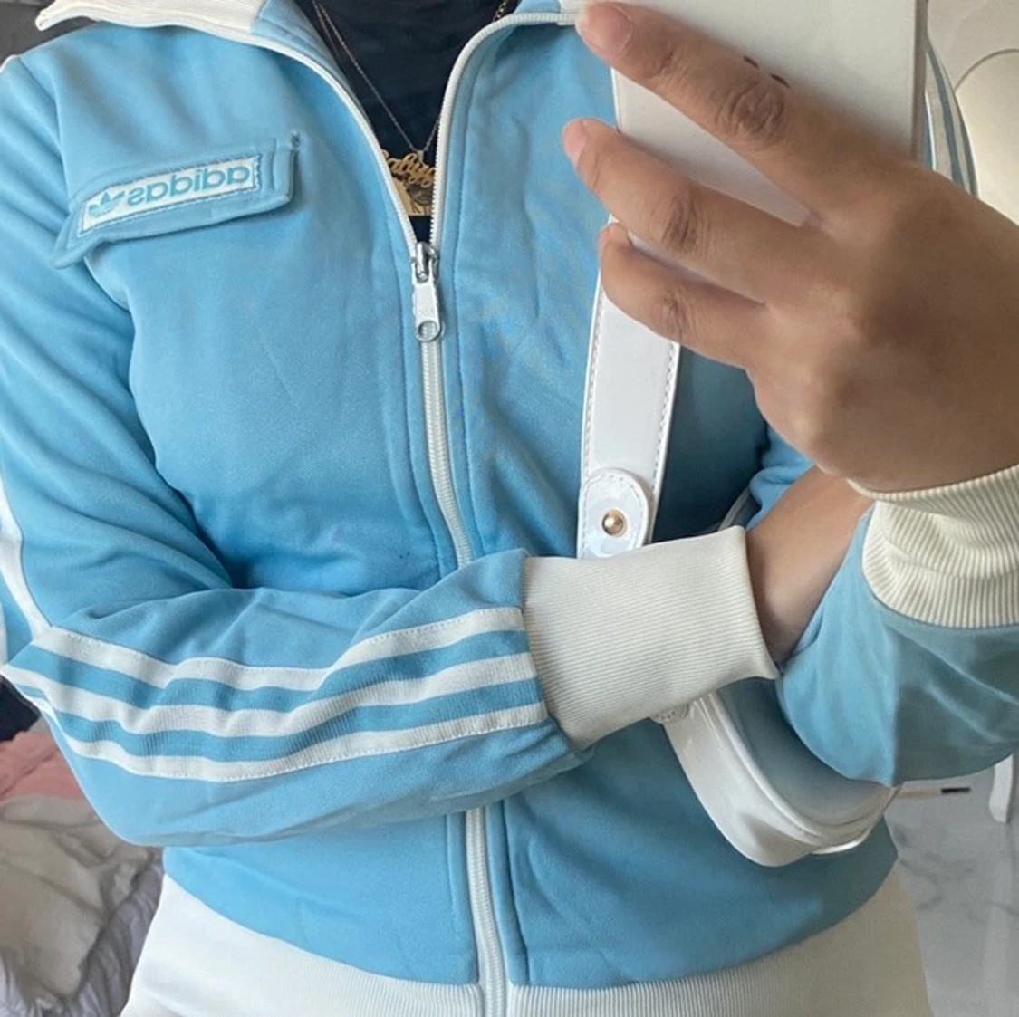 Adidas ljusblå 90’ Kofta 