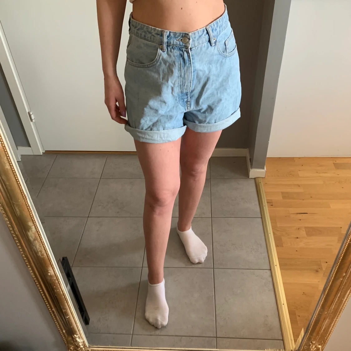 Blå jeans shorts