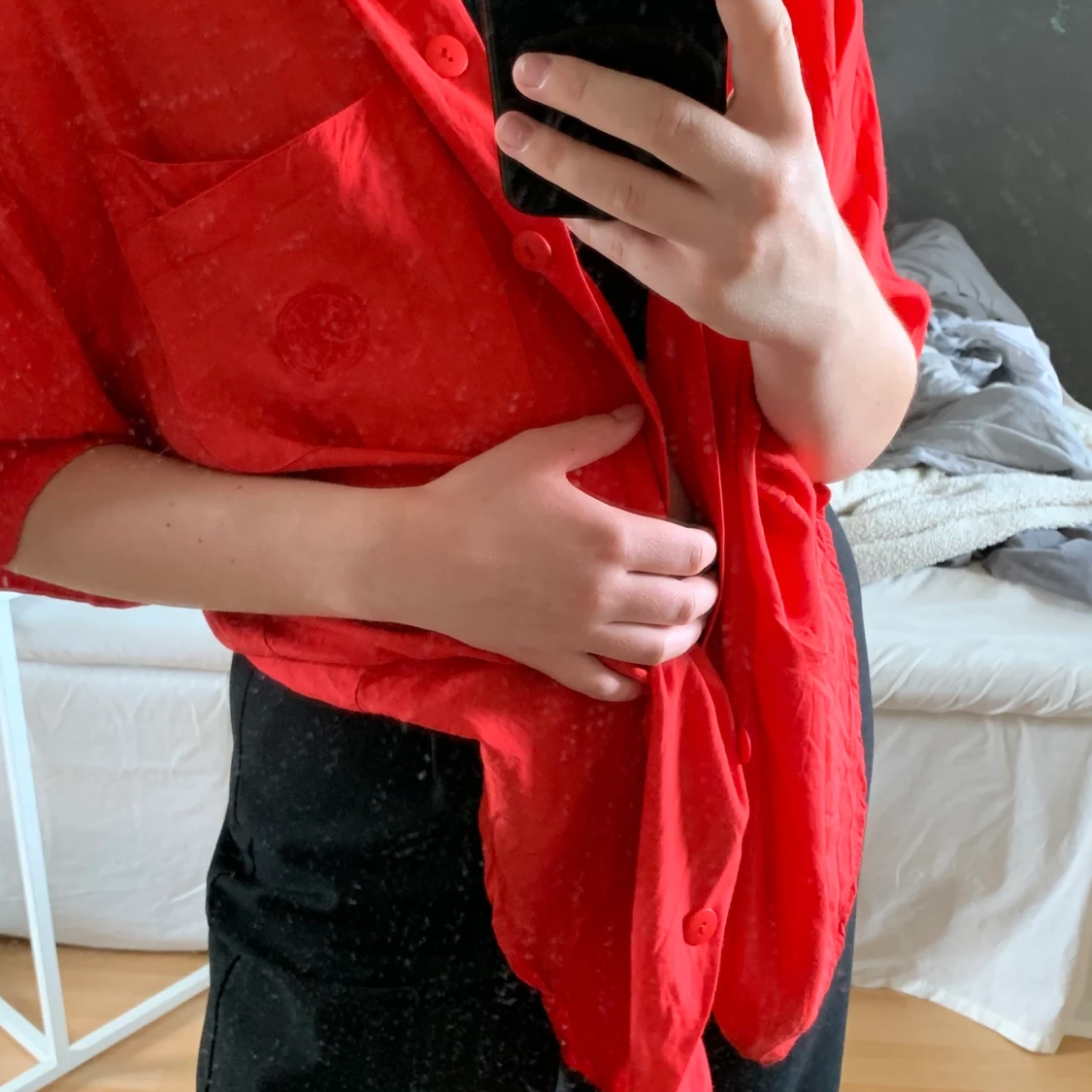 Oversize kortärmad skjorta - 91