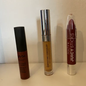 Smink - Nyx soft matte lip cream Budapest 10 kr (använd). Kicks perfecting concealer färg: 05 10 kr (använd). Sista är såld.