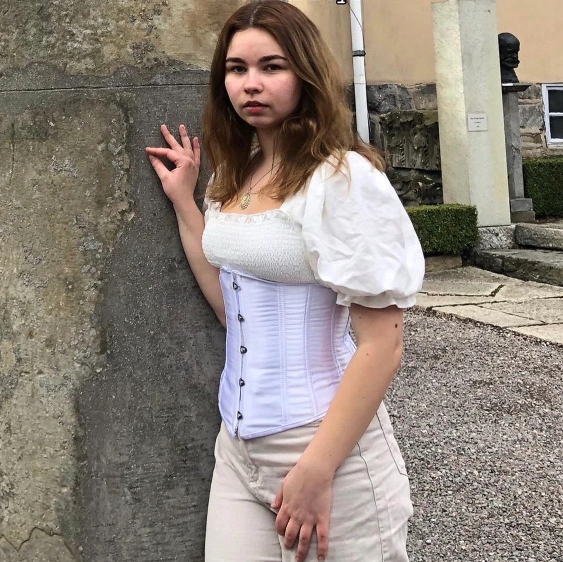 Vit korsett - Medium