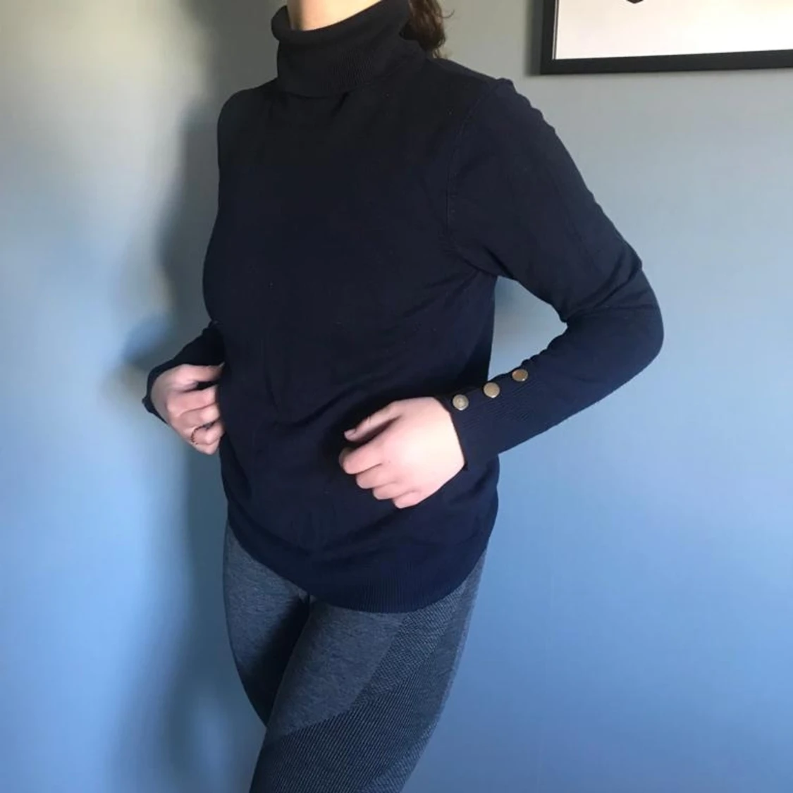 Skön långärmad polo tröja strl L  - 90