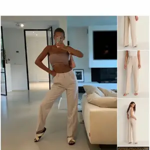 WOW! Zara’s helt utsålda Kostymbyxor som ger en illusion av smalare midja och bredare höfter! Sitter asbra! En ljusare beige/vit färg! Använd enstaka gånger här med! 