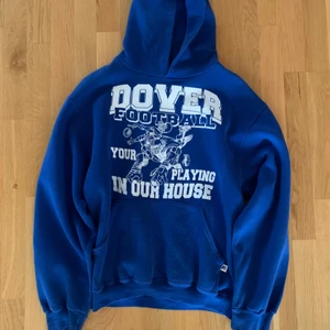 VINTAGE HOODIE - Blå vintage hoodie i storlek S som passar XS.