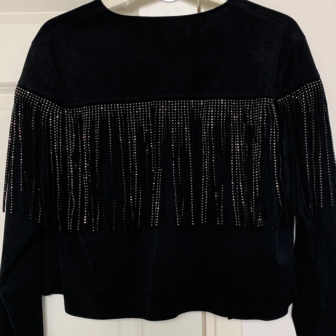 Glittrig mocka jacka/kofta - 90