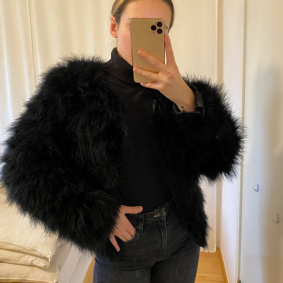 Pälsjacka storlek XS/S