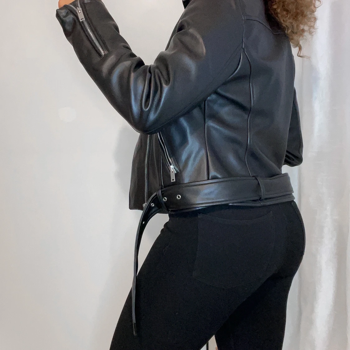 Black PU leather jacket (38), 350 SEK - 91