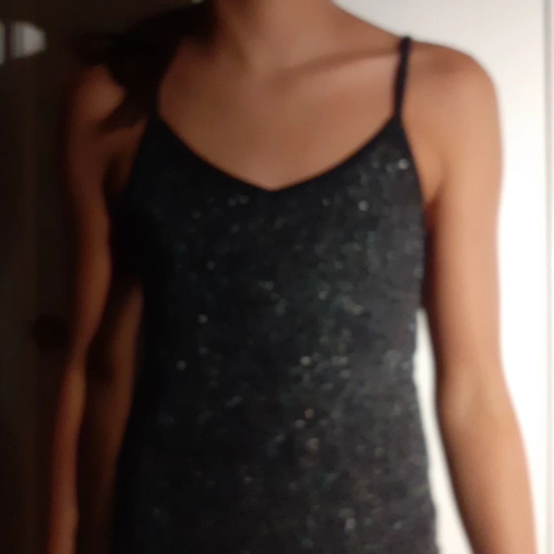 En glittrig svart linne jätte snygg . - 90