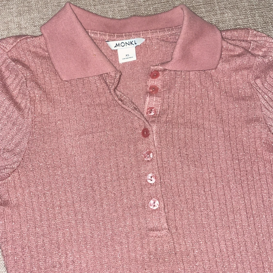 rosa glittrig blus - 90