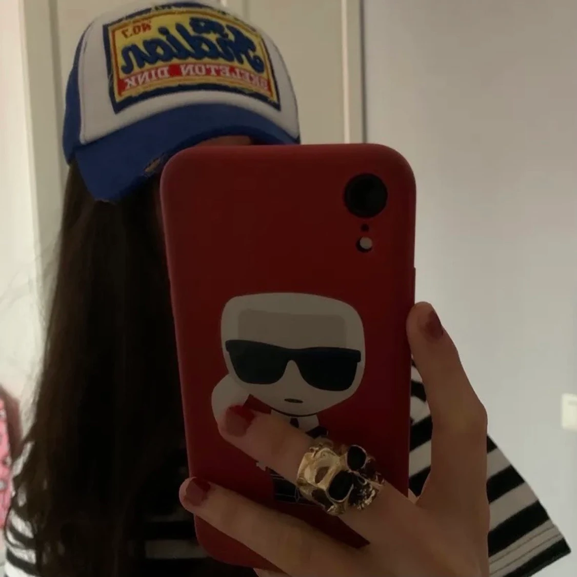 Blå och vit keps - 90