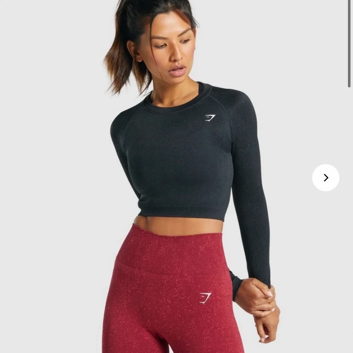 Adapt fleck seamless long sleeve croptop