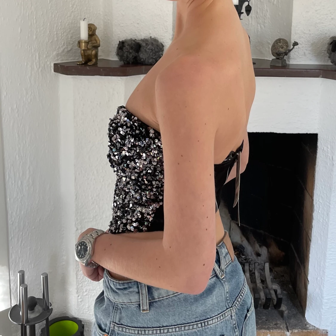 Glittrig corset topp - 91