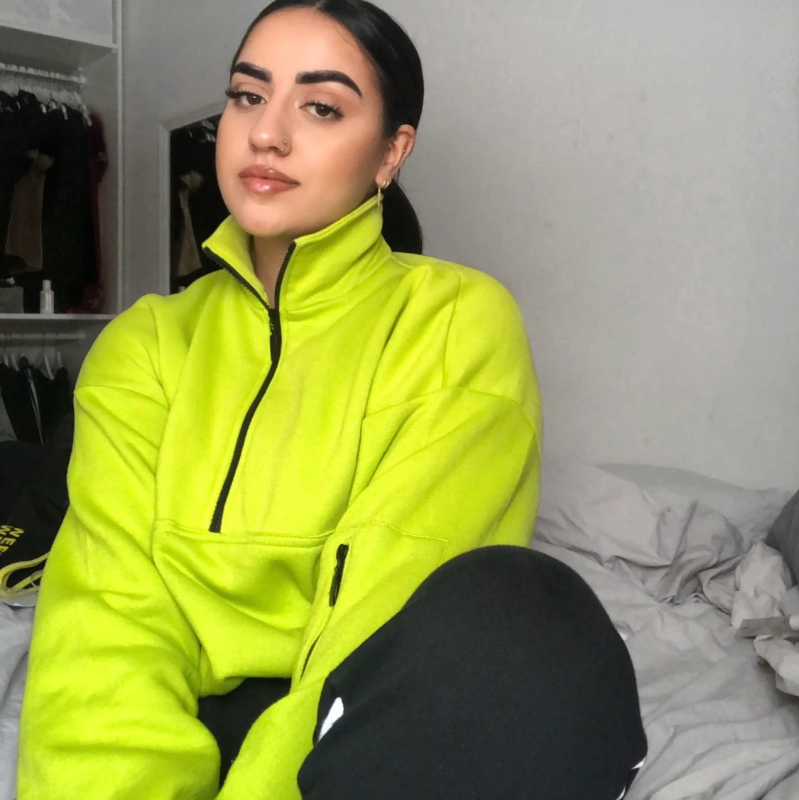 Half zip tjocktröja 