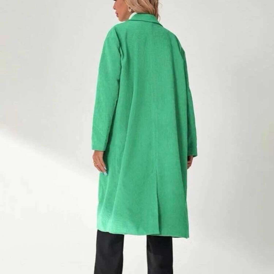 Fed ubrugt lang grøn jakke s - 91