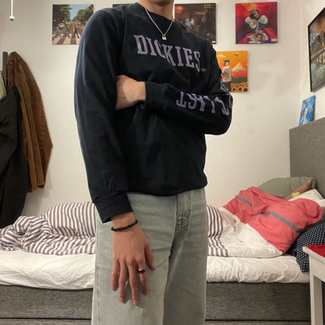 Dickies svart lila tröja longsleeve - 90