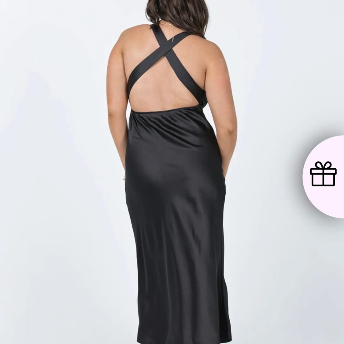 Svart lång silkesklänning  - 91