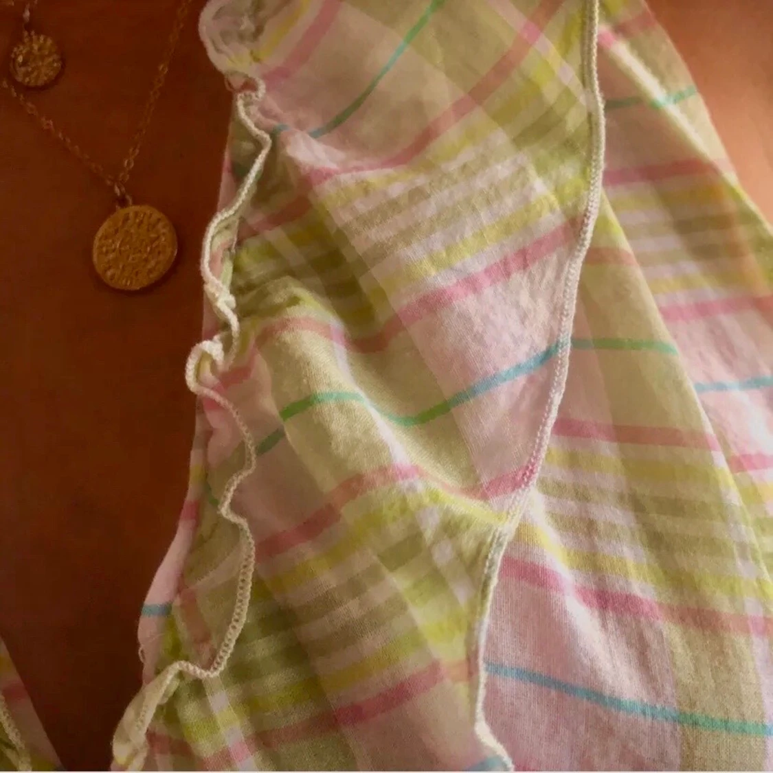 Pastell Rutig Halterneck Topp - 91