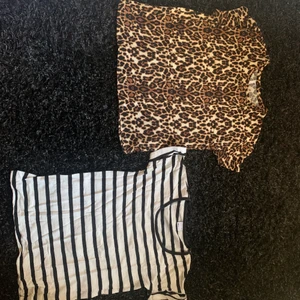 Två tshirts  - Leopard T-shirt från lager 157 och en Fin randig t-shirt från Gina tricot 20kr/st