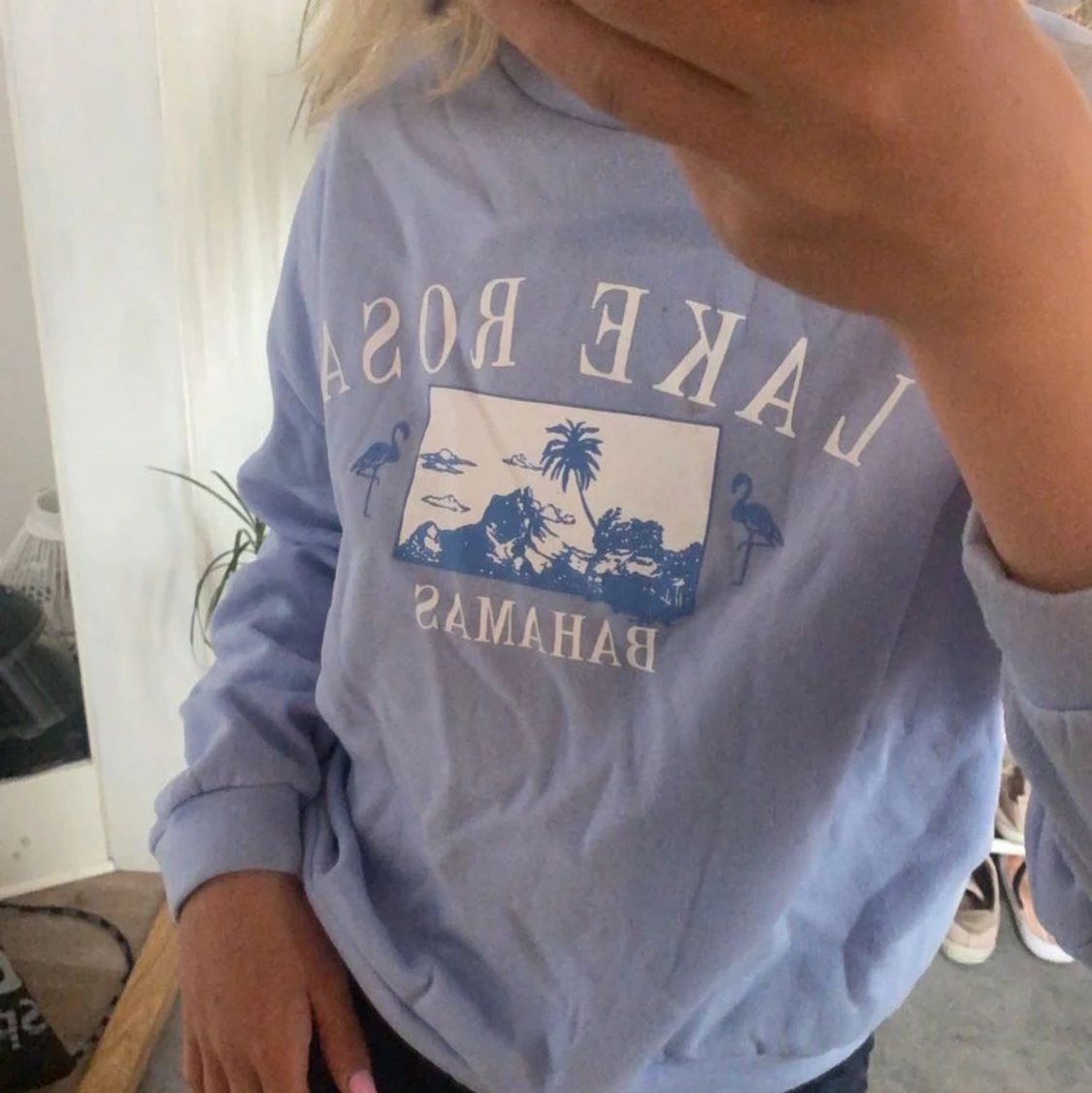 blå sweatshirt - 90