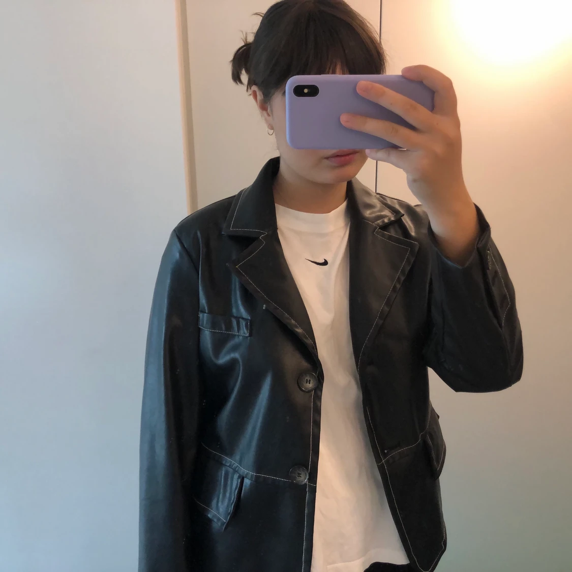 Jacka/blazer i fake-läder - 90