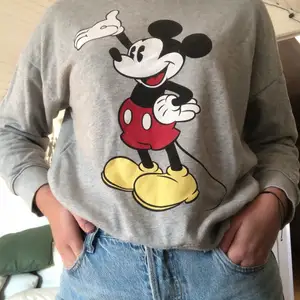 Grå sweatshirt från bershka med tryck av mickey mouse. Från en kollektion med Disney. Storlek S. (Passar även mig med M). Tröjan är i jättefint skick och använd väldigt få gånger.