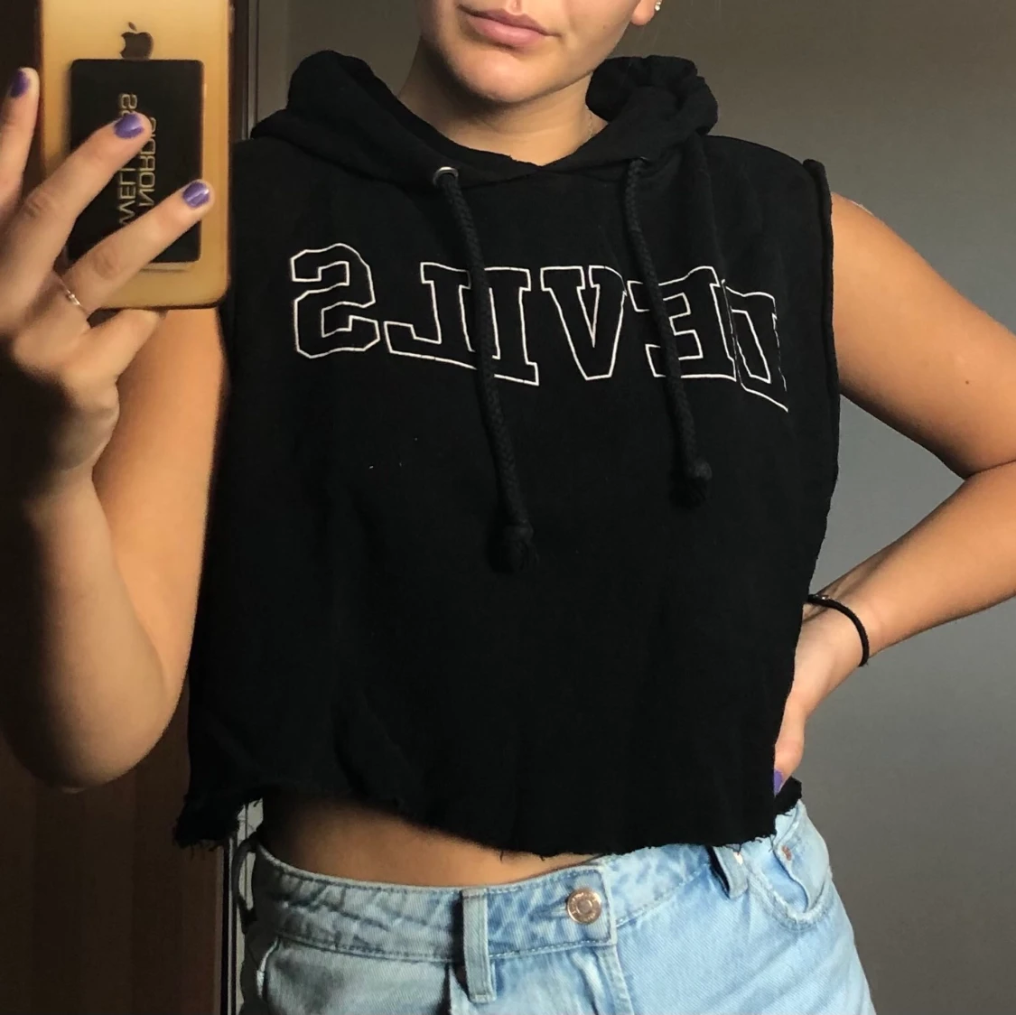 Ärmlös hoodie strl L