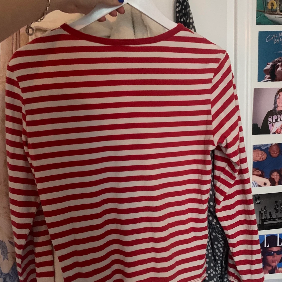 Långärmad randig tröja  - 90