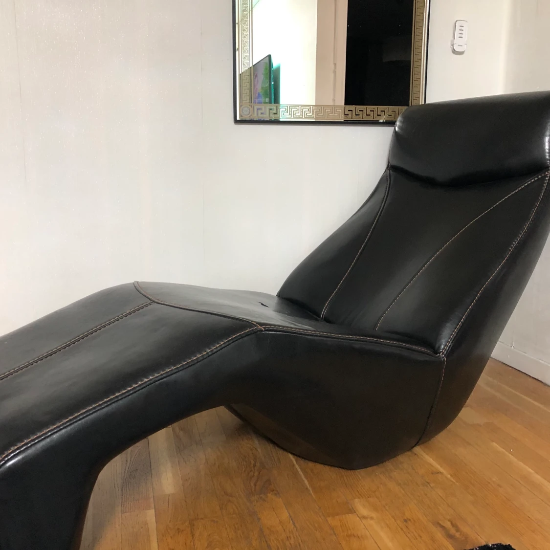 Svart Äkta skinn schäslong
