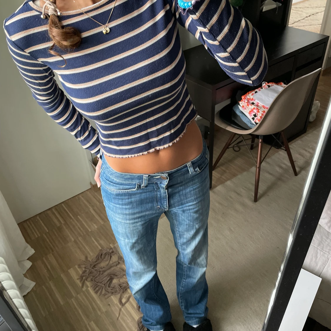 Randig långärmad tröja - 90