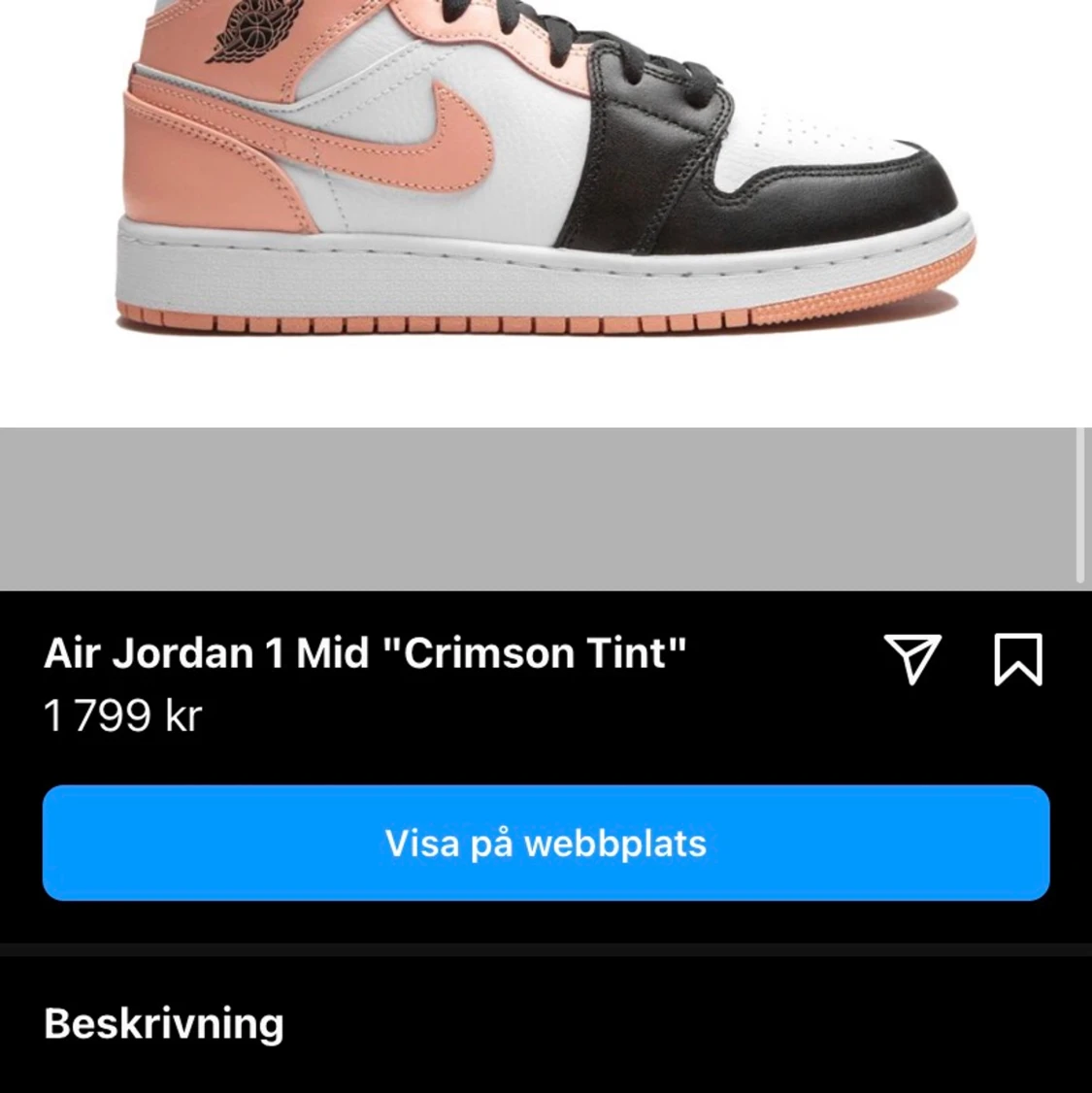 Jordan 1 mids Crimson tint