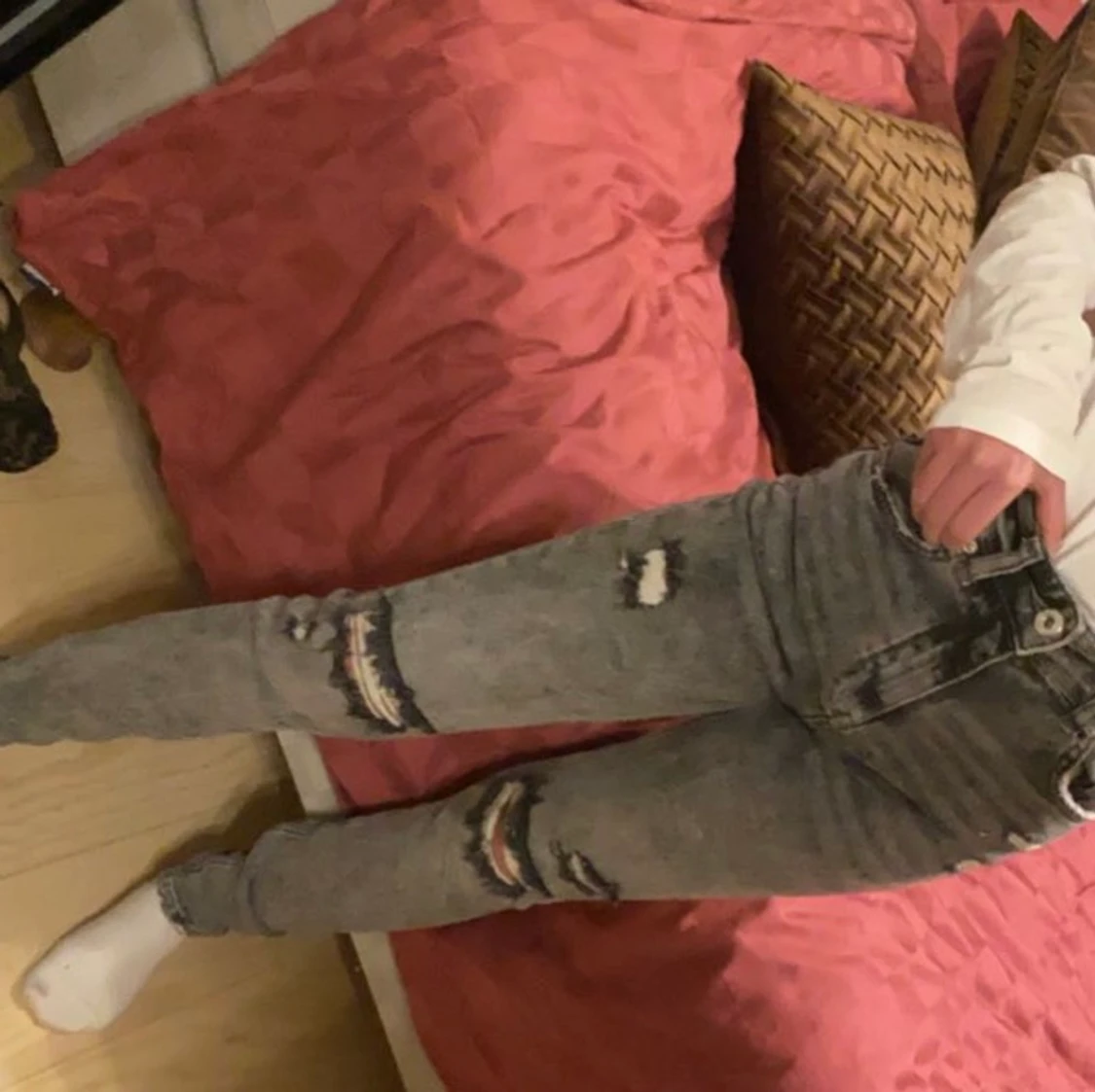 Bershka jeans skinny high rise grå - 90