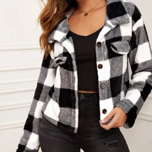 Teddy jacka - Rutig Teddy jacka, mjuk. St 34 🌟