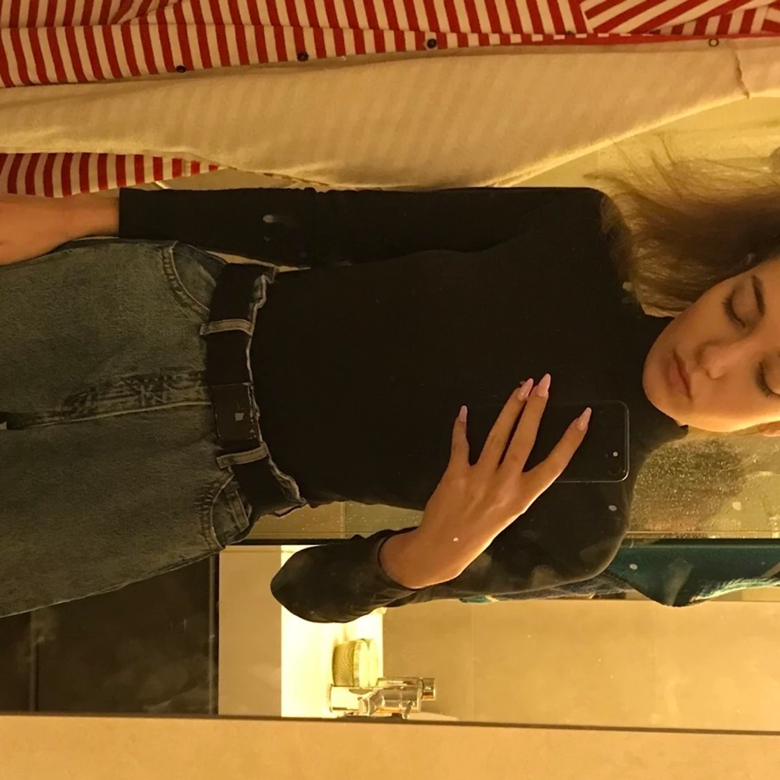 Svart turtleneck-body - 90