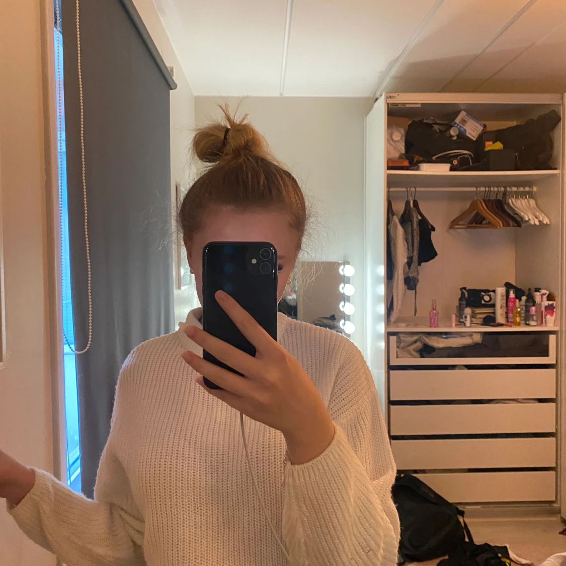 Vit Stickad tröja från hm  - 90