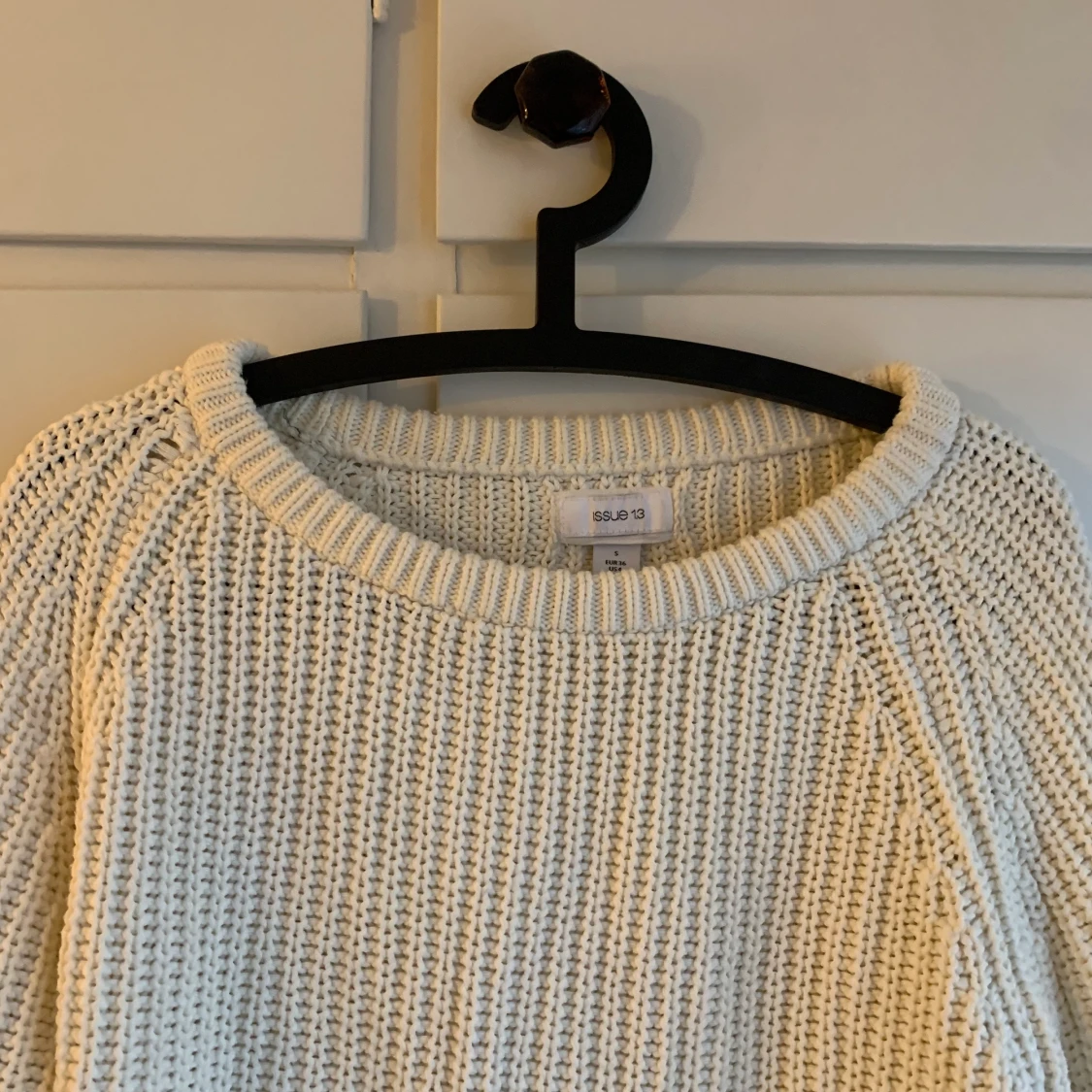 Vit stickad tröja  - 90