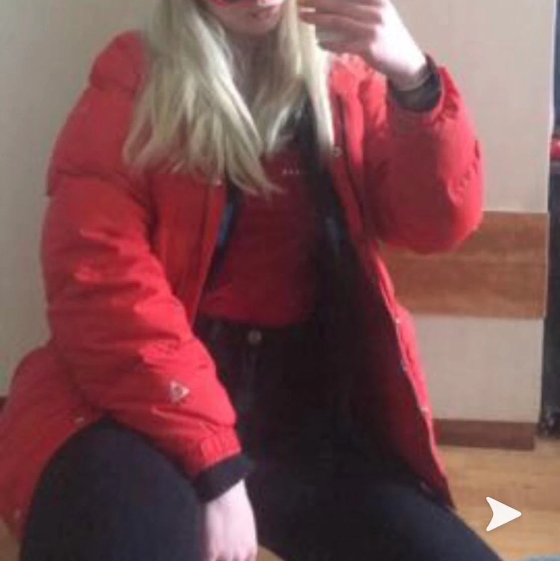 Röd fluffy jacka💋 - 90