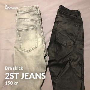2 st Jeans  - Säljes då dom inte kommer till användning. Dom gråa är helt nya ( dock ingen prislapp kvar ), ifrån Gina storlek xs. Dom svarta fakeskinn är använda men i bra skick, storlek xs 🌸 kan mötas upp i Ludvika eller fraktas, frakt tillkommer 🌸