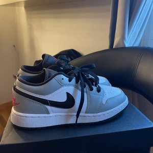 Air jordan smoke grey low  - Säljer mina hyfsat sällsynta jordans i väldigt fint skick! Använda fåtal gånger och varken mycket crease eller smutsiga. Dem är i storlek 36,5 och är köpta från flexer uk för 2000kr. Buda privat!💕 (vill alltså ha högre bud än 1000kr)