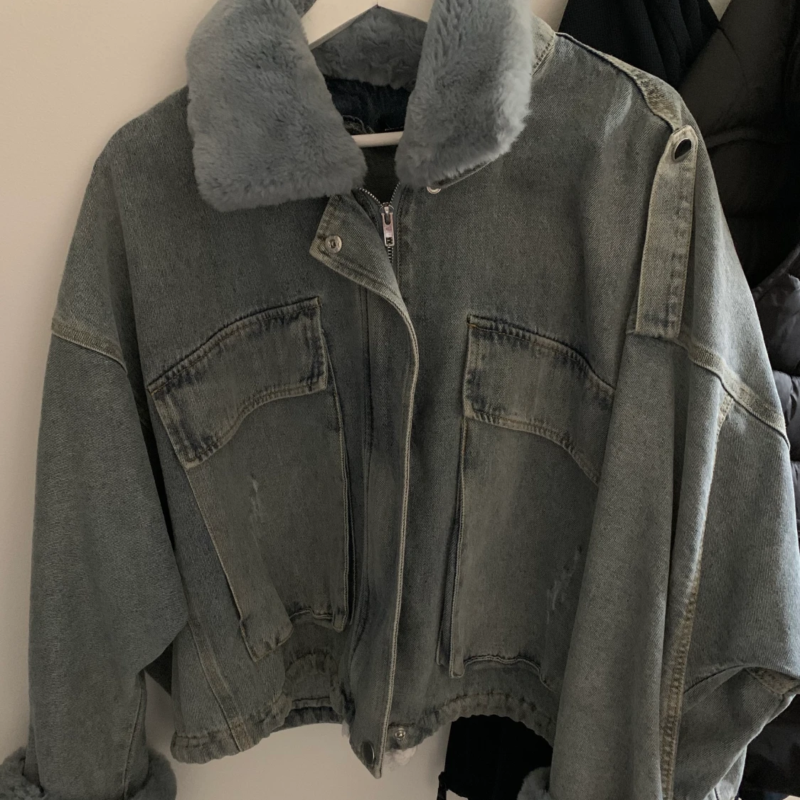 Jeansjacka med päls - 90